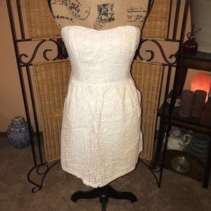 Poetry White Eyelet Strapless Sundress
